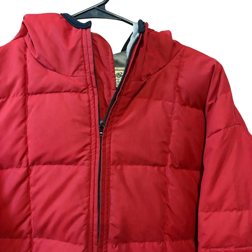Eddie Bauer VTG Red Puffer Goose Down‎ Jacket Hooded Outdoor Outfitters Size XXL